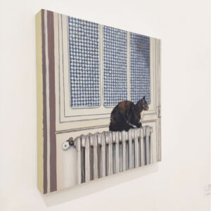 Pixel sur le radiateur - Raphael Renaud 30x30cm huile sur bois 2024_3